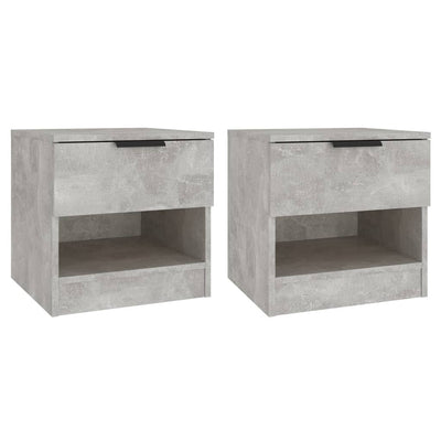 Bedside Cabinets 2 pcs Concrete Grey Engineered Wood