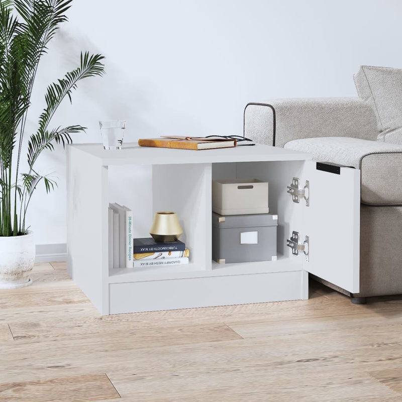 Coffee Table White 50x50x36 cm Engineered Wood