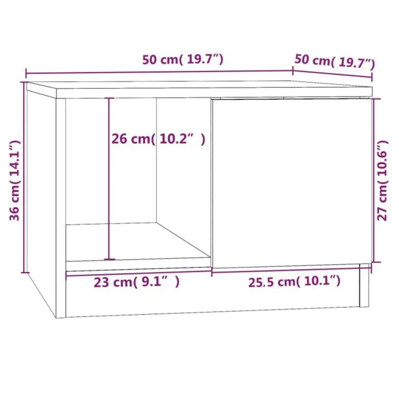 Coffee Table White 50x50x36 cm Engineered Wood