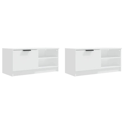 TV Cabinets 2 pcs White 80x35x36.5 cm Engineered Wood