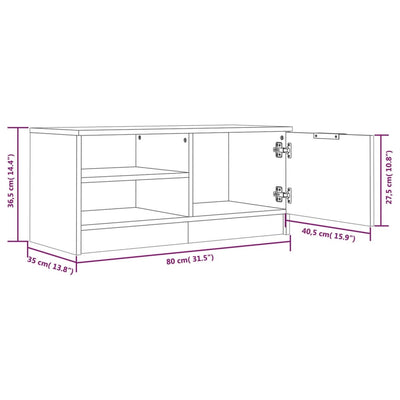 TV Cabinets 2 pcs White 80x35x36.5 cm Engineered Wood