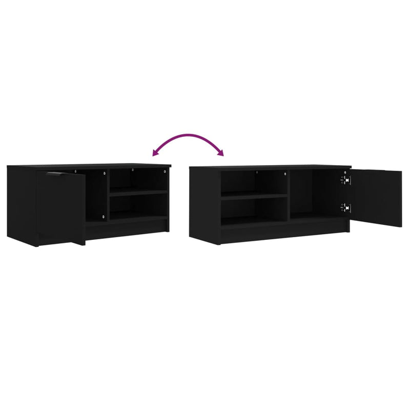 TV Cabinets 2 pcs Black 80x35x36.5 cm Engineered Wood