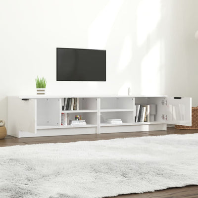 TV Cabinets 2 pcs High Gloss White 80x35x36.5cm Engineered Wood