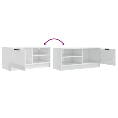 TV Cabinets 2 pcs High Gloss White 80x35x36.5cm Engineered Wood