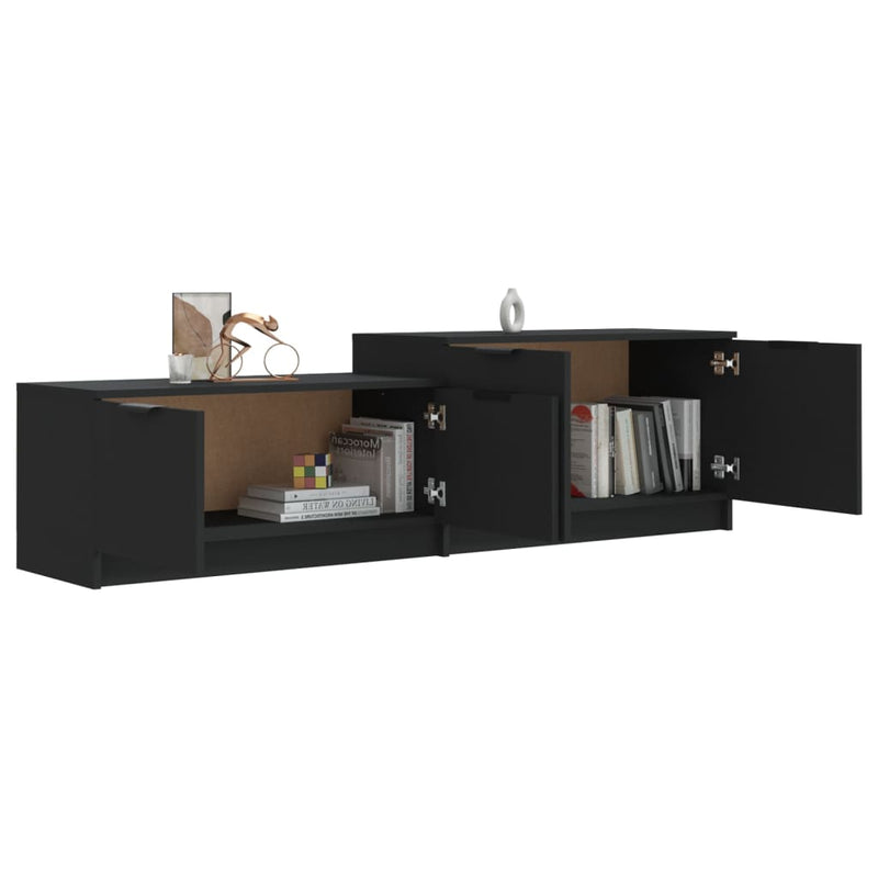 TV Cabinet Black 158.5x36x45 cm Engineered Wood