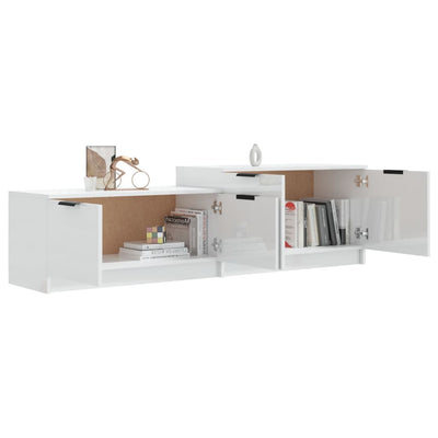 TV Cabinet High Gloss White 158.5x36x45 cm Engineered Wood