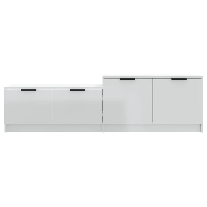 TV Cabinet High Gloss White 158.5x36x45 cm Engineered Wood