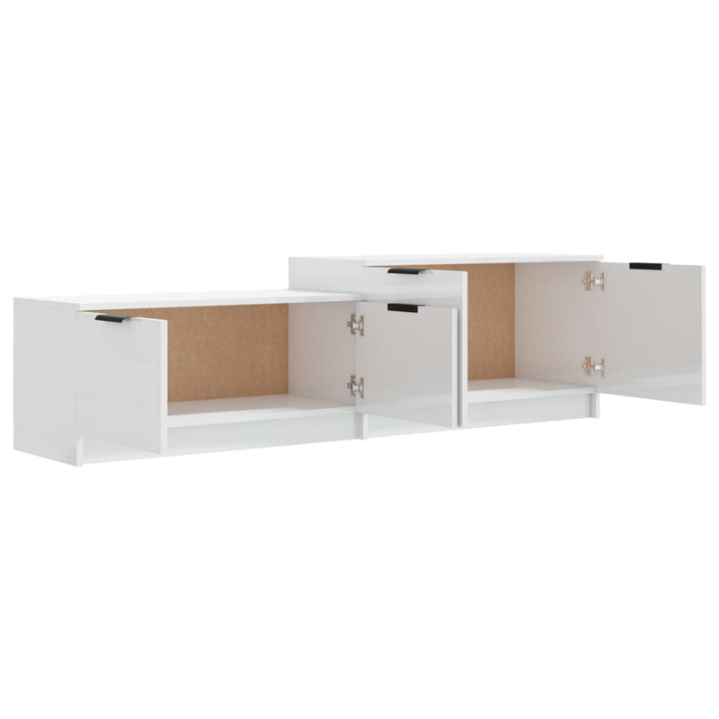 TV Cabinet High Gloss White 158.5x36x45 cm Engineered Wood