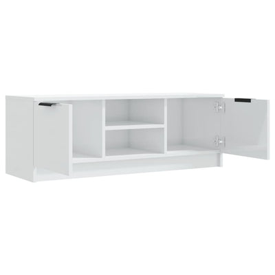 TV Cabinet High Gloss White 102x35x36.5 cm Engineered Wood