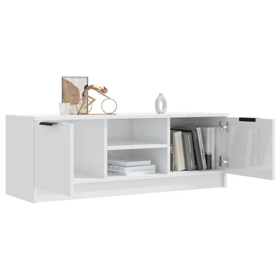 TV Cabinet High Gloss White 102x35x36.5 cm Engineered Wood