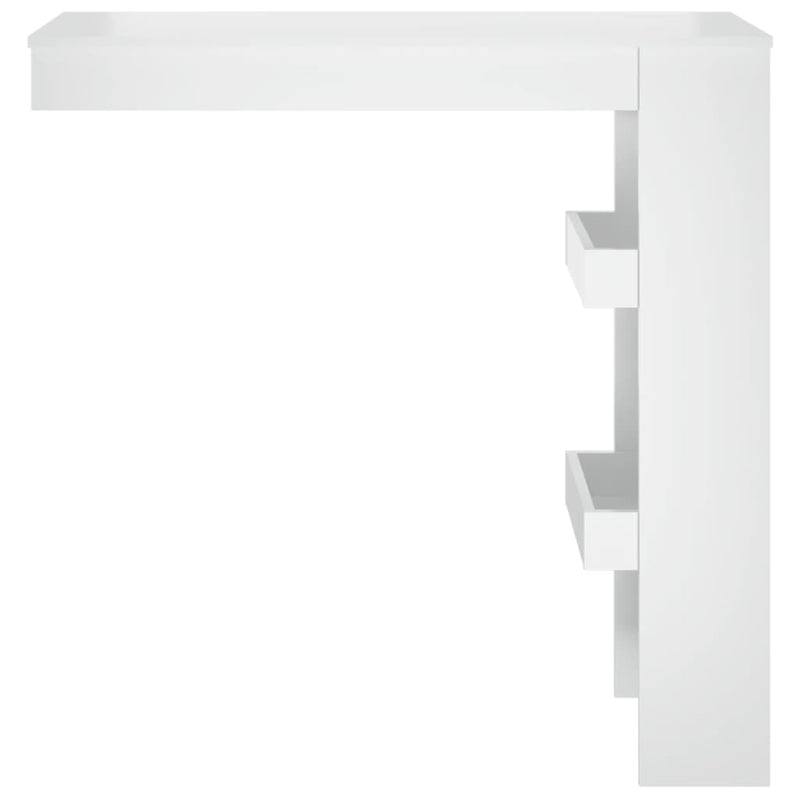 Wall Bar Table High Gloss White 102x45x103.5 cm Engineered Wood