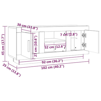 TV Cabinet Black 102x35x45 cm Engineered Wood