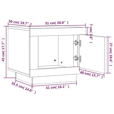 Coffee Table White 51x50x45 cm Engineered Wood