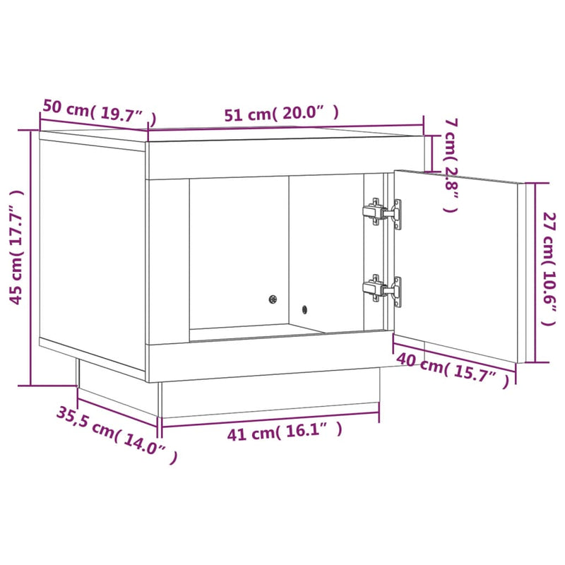 Coffee Table Concrete Grey 51x50x45 cm Engineered Wood