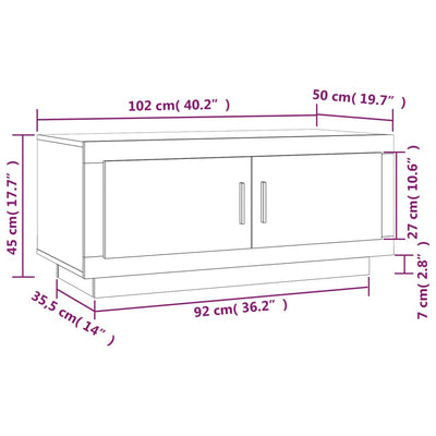 Coffee Table Black 102x50x45 cm Engineered Wood