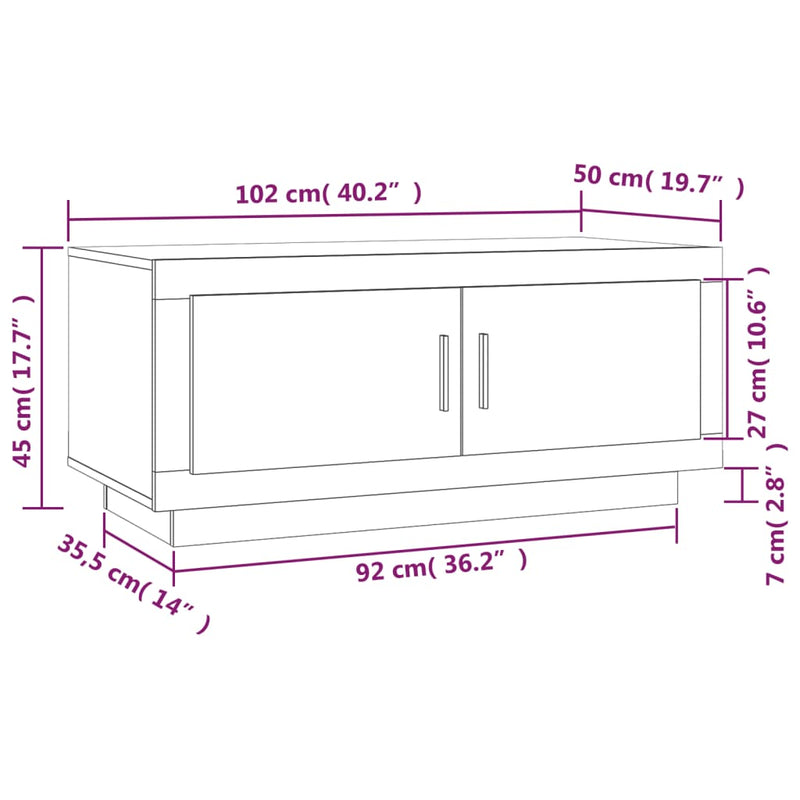 Coffee Table Black 102x50x45 cm Engineered Wood