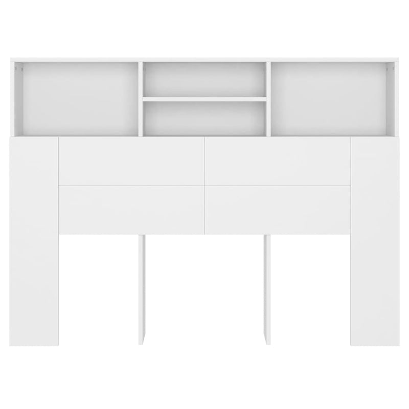 Headboard Cabinet White 140 cm