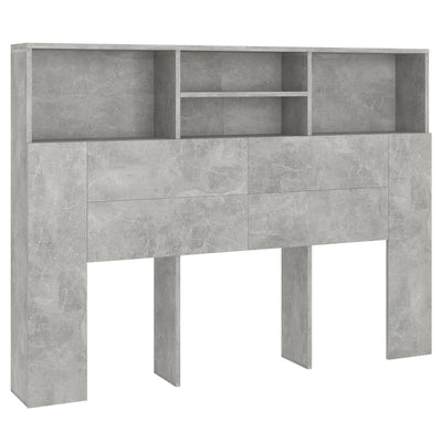 Headboard Cabinet Concrete Grey 140 cm