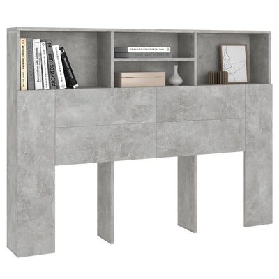 Headboard Cabinet Concrete Grey 140 cm