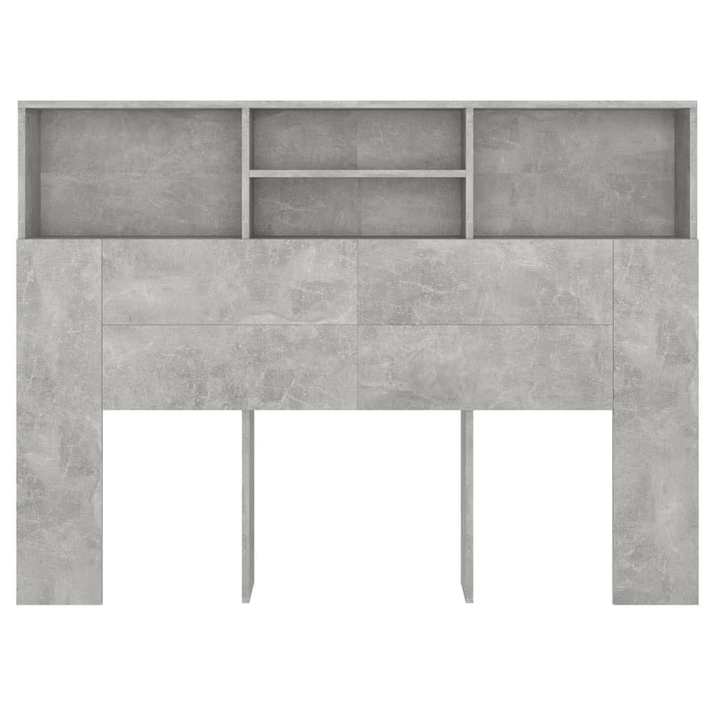 Headboard Cabinet Concrete Grey 140 cm