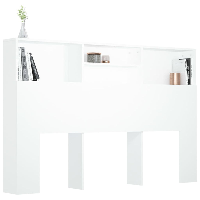 Headboard Cabinet White 160 cm