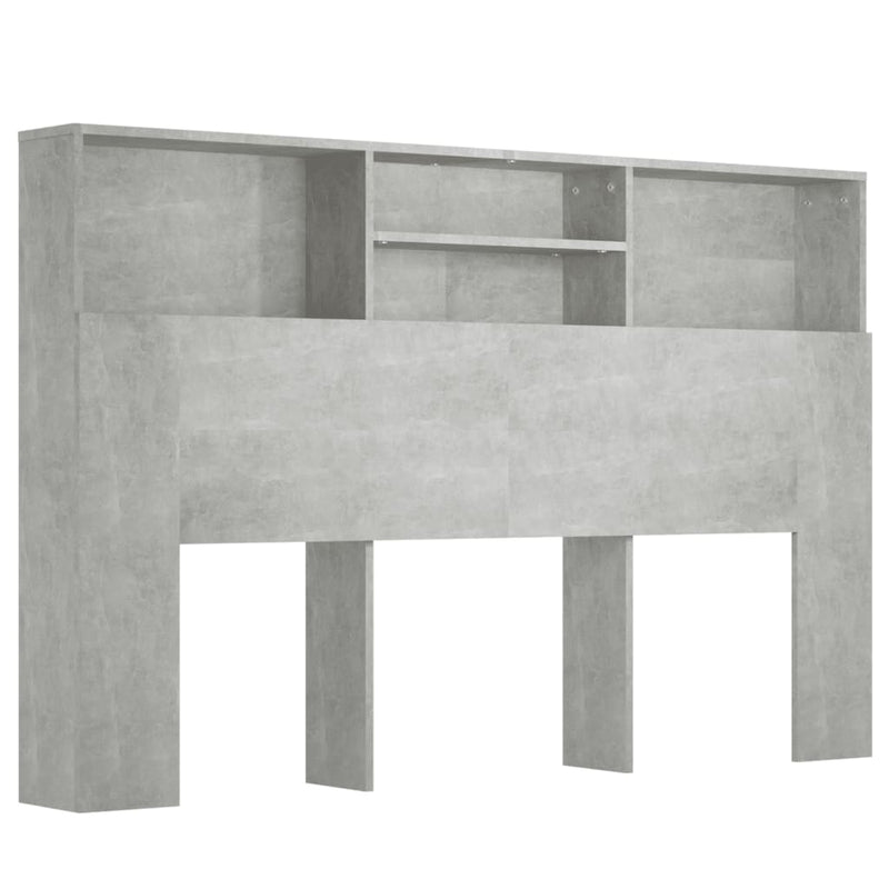 Headboard Cabinet Concrete Grey 160x19x103.5 cm