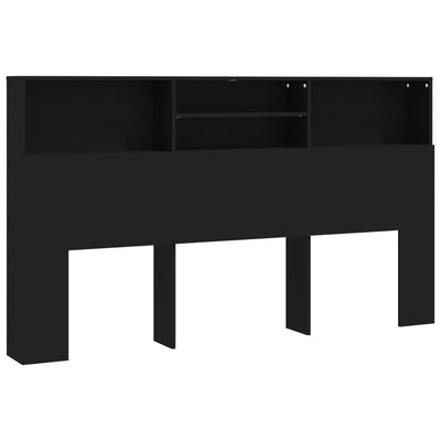 Headboard Cabinet Black 180 cm