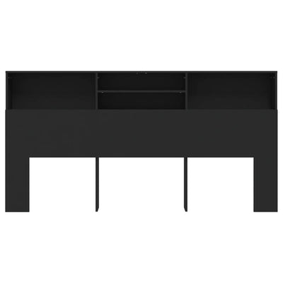 Headboard Cabinet Black 200 cm