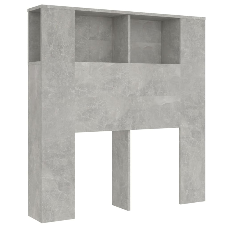 Headboard Cabinet Concrete Grey 100 cm