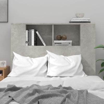 Headboard Cabinet Concrete Grey 100 cm