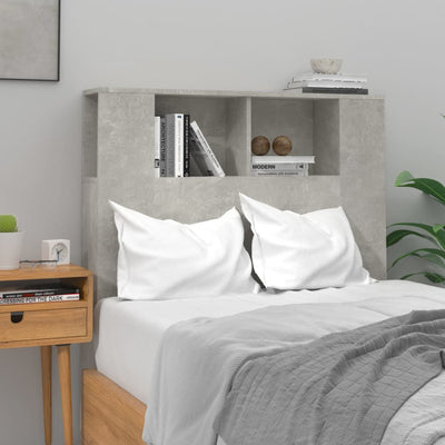 Headboard Cabinet Concrete Grey 100 cm