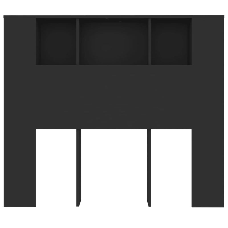 Headboard Cabinet Black 120 cm