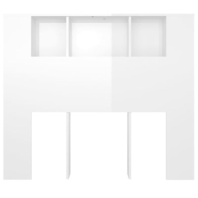 Headboard Cabinet High Gloss White 120 cm