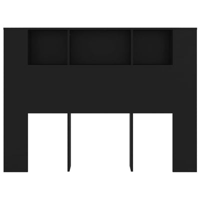 Headboard Cabinet Black 140 cm