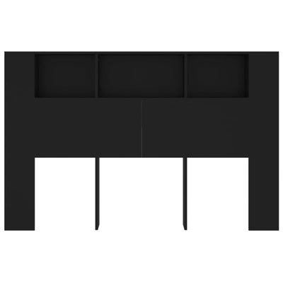 Headboard Cabinet Black 160 cm