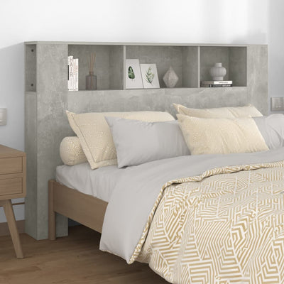 Headboard Cabinet Concrete Grey 160 cm