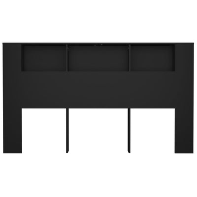 Headboard Cabinet Black 180 cm