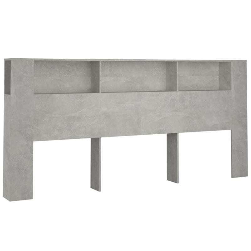 Headboard Cabinet Concrete Grey 220 cm