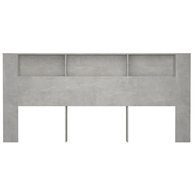 Headboard Cabinet Concrete Grey 220 cm