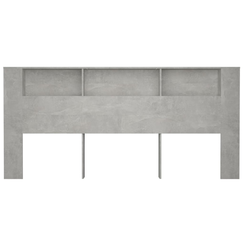 Headboard Cabinet Concrete Grey 220 cm