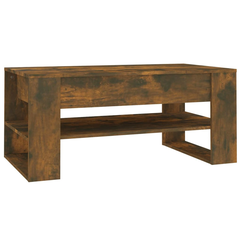 Coffee Table Smoked Oak 102x55x45 cm Engineered Wood