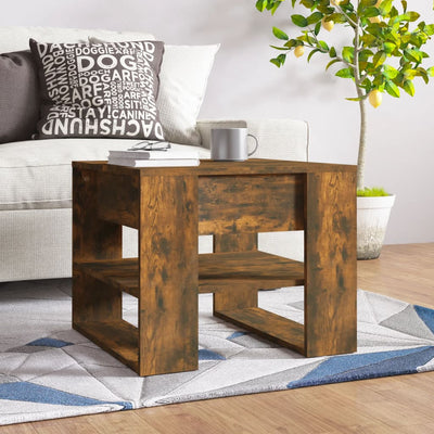 Coffee Table Smoked Oak 55.5x55x45 cm Engineered Wood