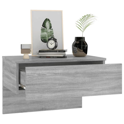 Wall-mounted Bedside Cabinet Grey Sonoma