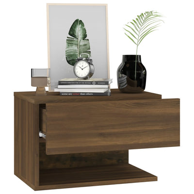 Wall-mounted Bedside Cabinets 2 pcs Brown Oak