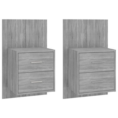 Wall-mounted Bedside Cabinets 2 pcs Grey Sonoma