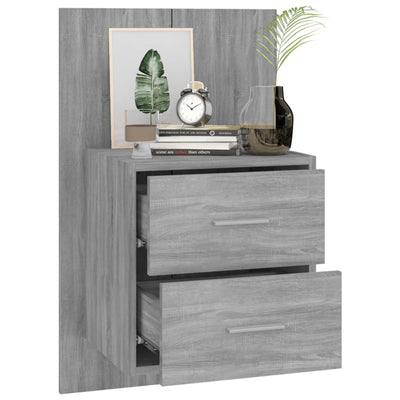 Wall-mounted Bedside Cabinets 2 pcs Grey Sonoma