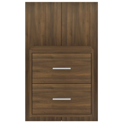 Wall-mounted Bedside Cabinet Brown Oak