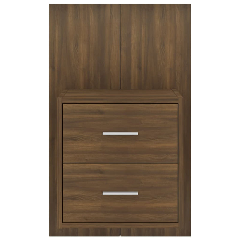 Wall-mounted Bedside Cabinets 2 pcs Brown Oak