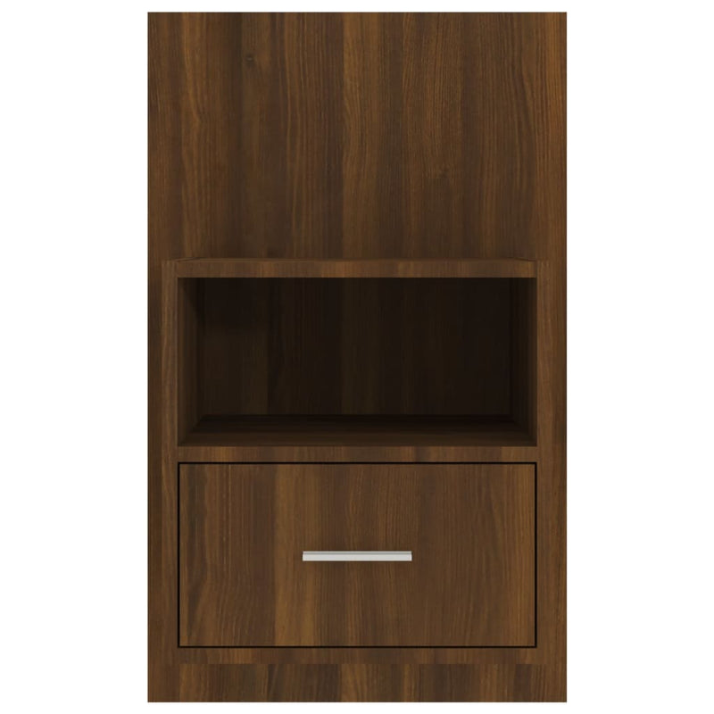 Wall-mounted Bedside Cabinet Brown Oak