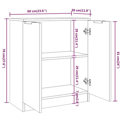 Sideboard Grey Sonoma 60x30x70 cm Engineered Wood